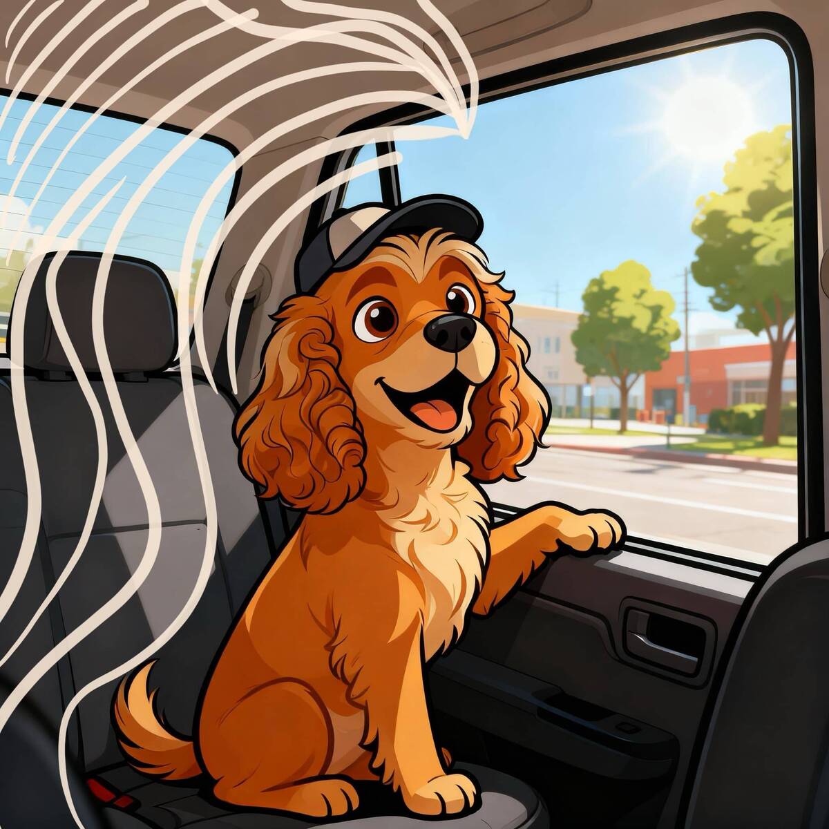 Фиби в машине