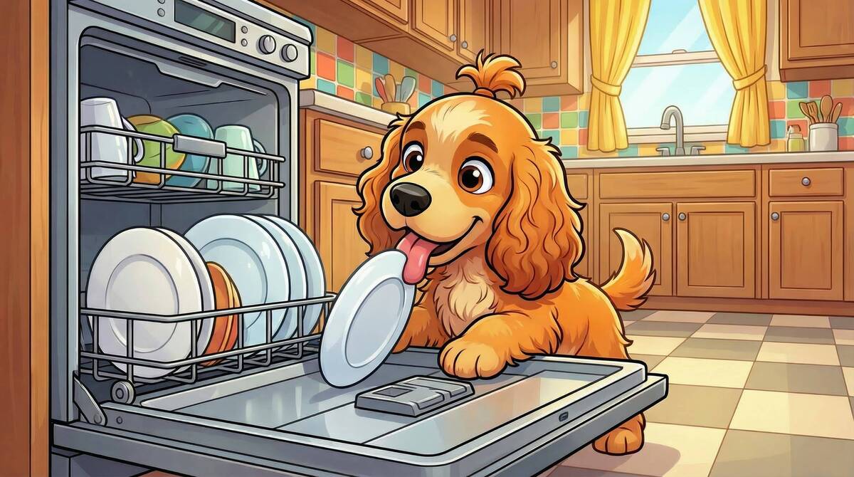 Фиби убирается по дому